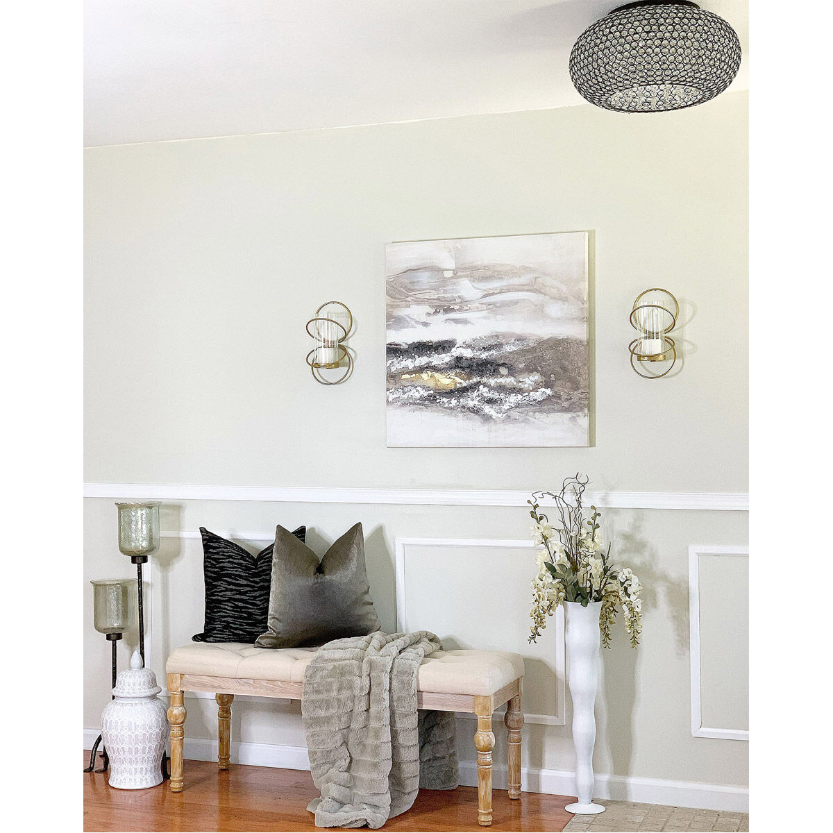 Glimmer 6 Light 19 inch Bronze Flush Mount Ceiling Light